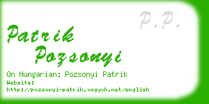 patrik pozsonyi business card